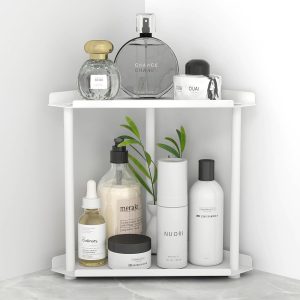 FLE Corner Bathroom Counter Organizer, Bathroom Organizer Countertop,Countertop Storage Shelf for Bath, Kitchen, Living Room, Bedroom